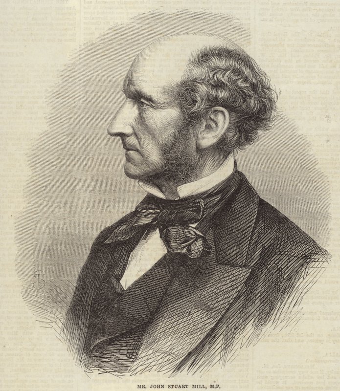 Portret van John Stuart Mill door English School