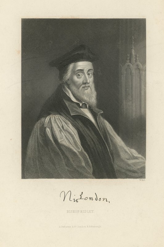 Portret van Nicholas Ridley door English School