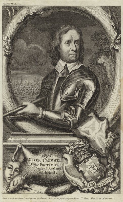 Portret van Oliver Cromwell door English School