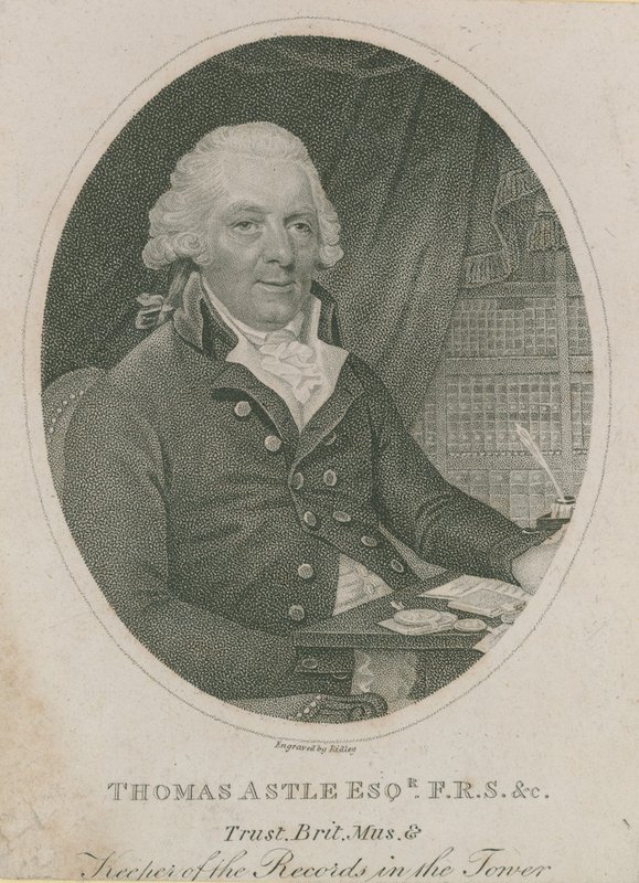 Portret van Thomas Astle door English School