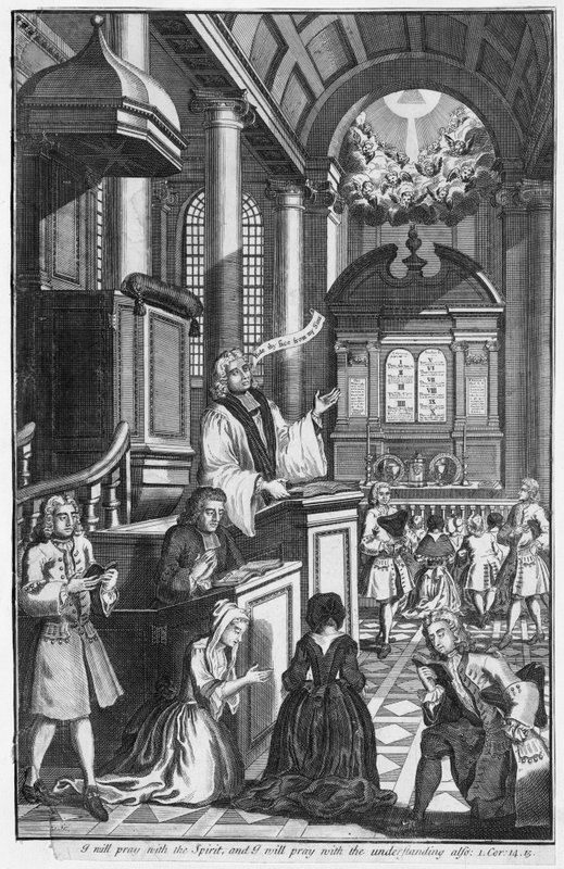 Prediking in een niet-geïdentificeerde kerk door English School