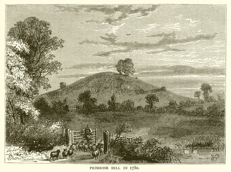 Primrose Hill in 1780 door English School