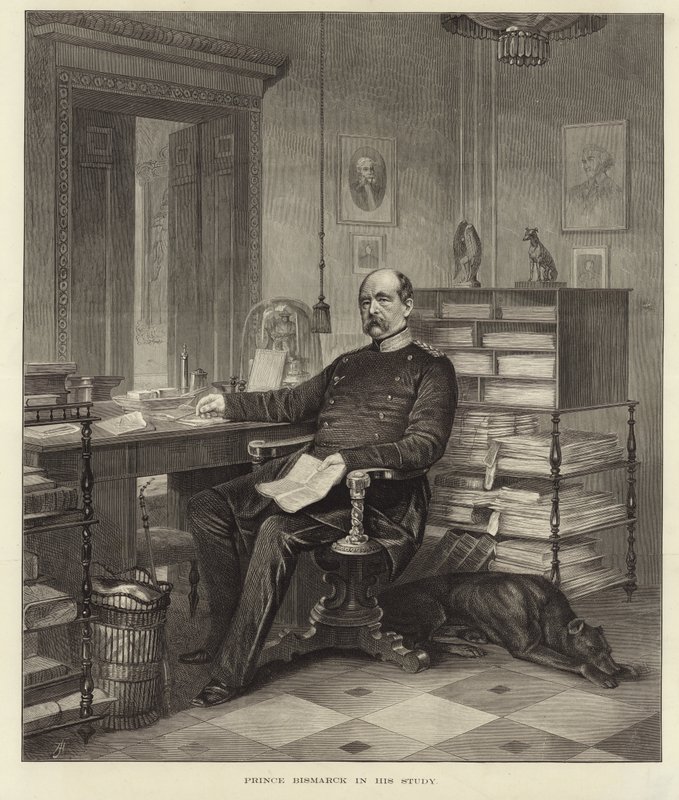 Prins Bismarck in zijn studeerkamer door English School