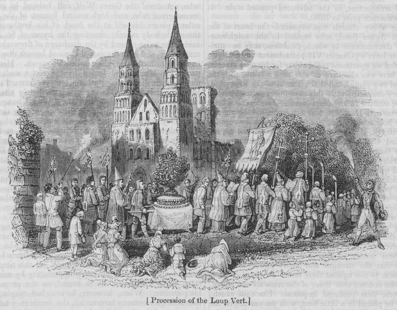 Processie van de Loup Vert door English School