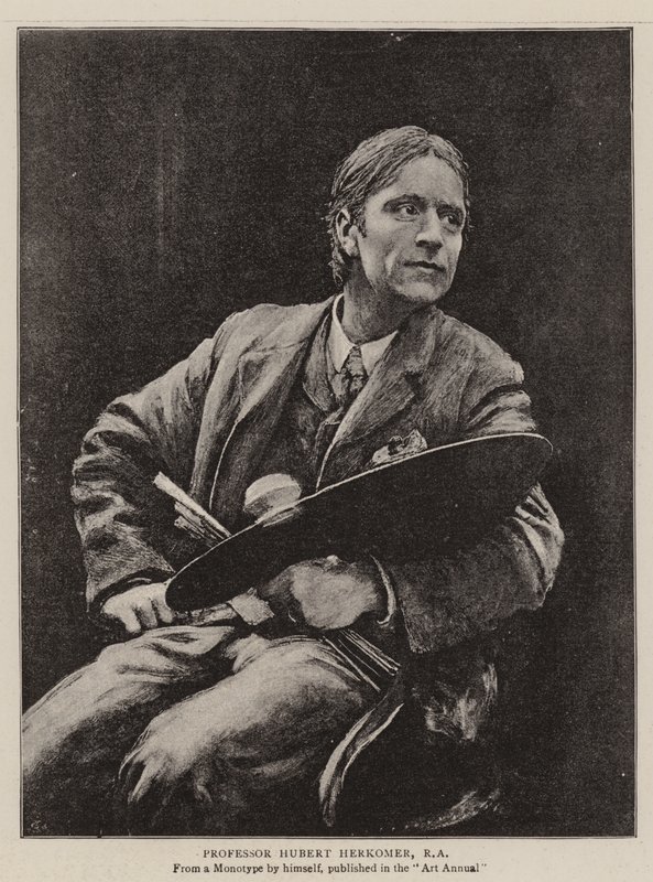 Professor Hubert Herkomer, RA (litho) door English School