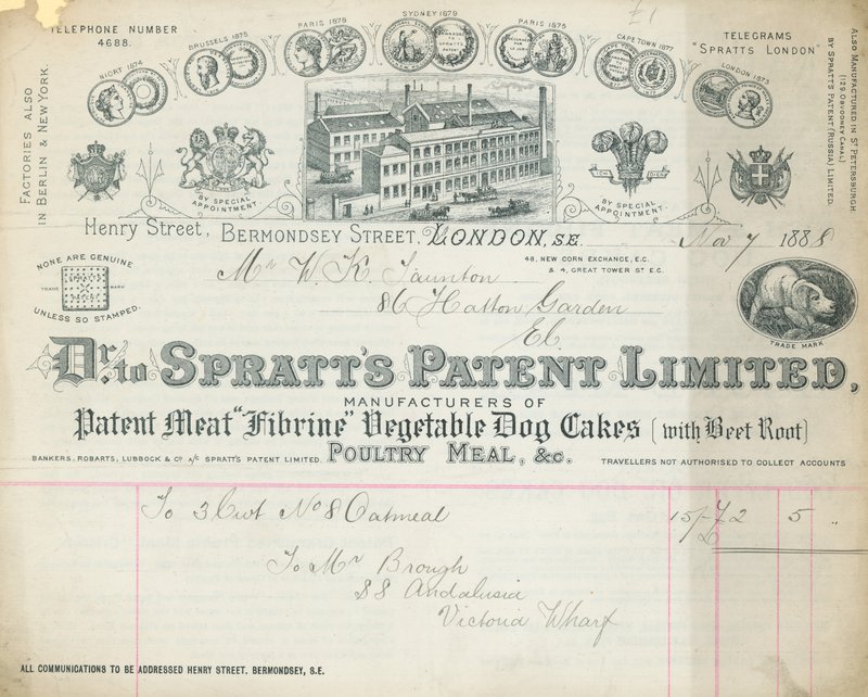 Ontvangstbewijs voor Dr Spratts Patent Limited door English School