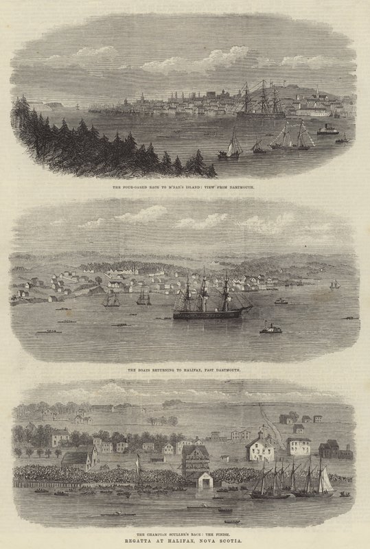 Regatta in Halifax, Nova Scotia (gravure) door English School