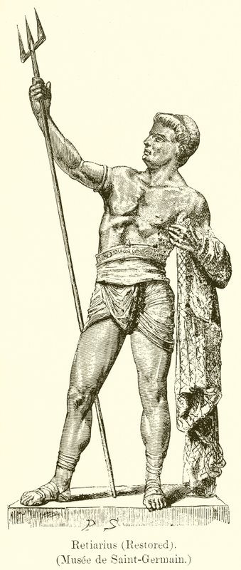 Retiarius (Gereconstrueerd). (Musee de Saint-Germain) door English School