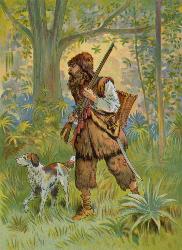 Robinson Crusoe op jacht door English School