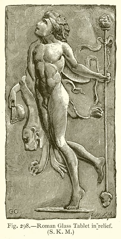 Romeinse glastablet in reliëf door English School