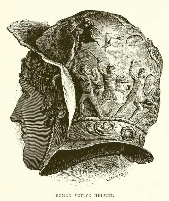 Romeinse votiefhelm door English School