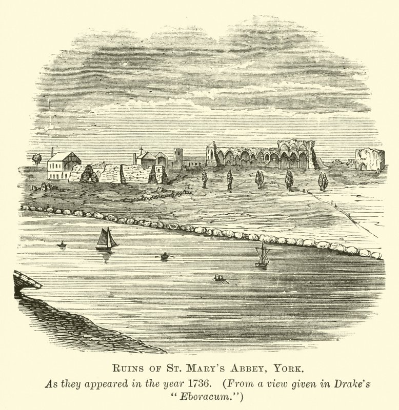 Ruïnes van de abdij van St. Mary, York door English School