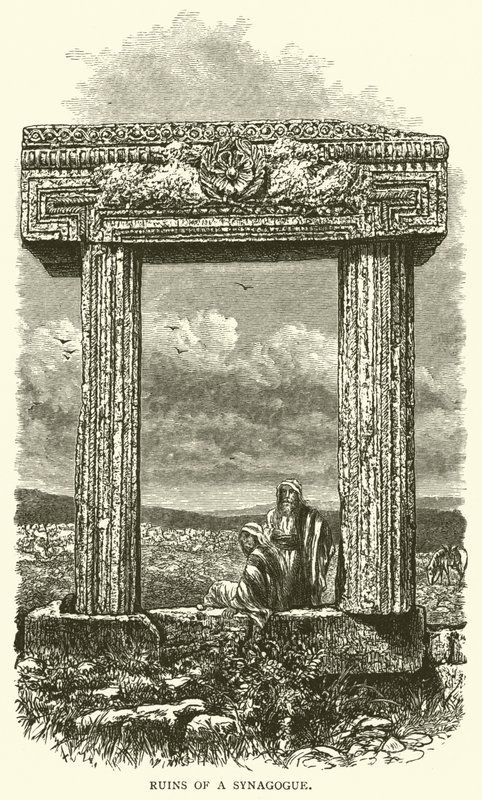 Ruïnes van een Synagoge (gravure) door English School