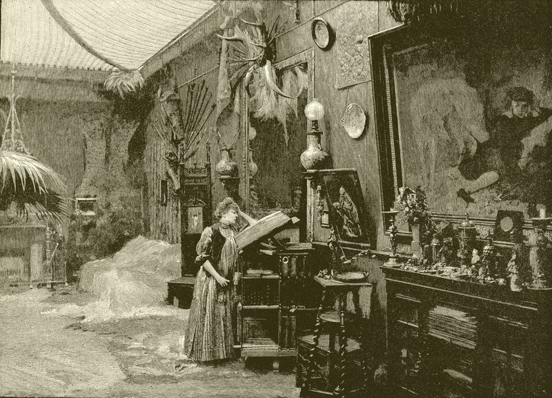 Sarah Bernhardt in haar studio door English School