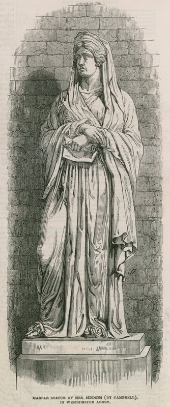 Sarah Siddons monument in Westminster Abbey door English School