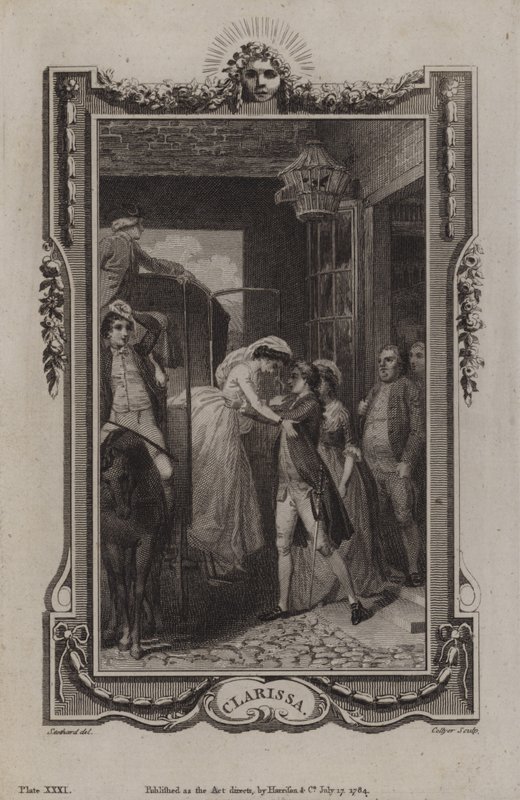 Scène uit Clarissa, door Samuel Richardson door English School