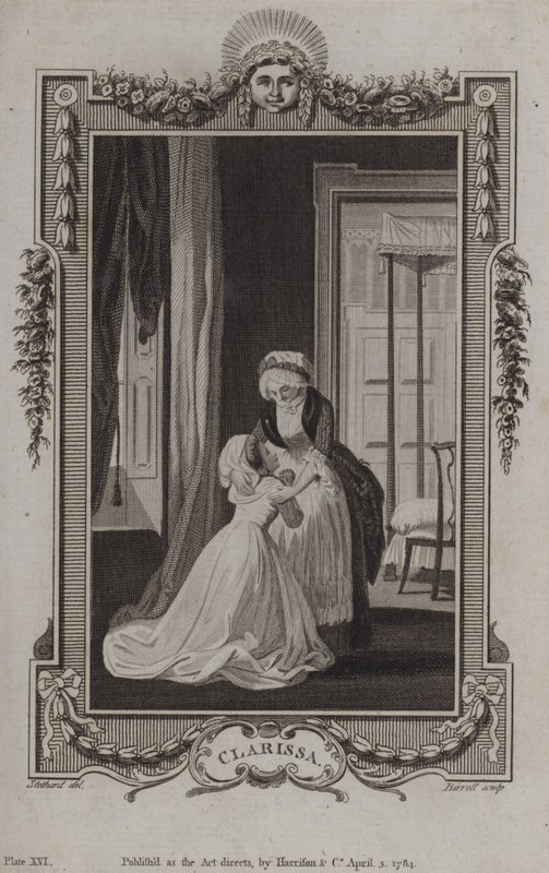 Scène uit Clarissa, door Samuel Richardson door English School