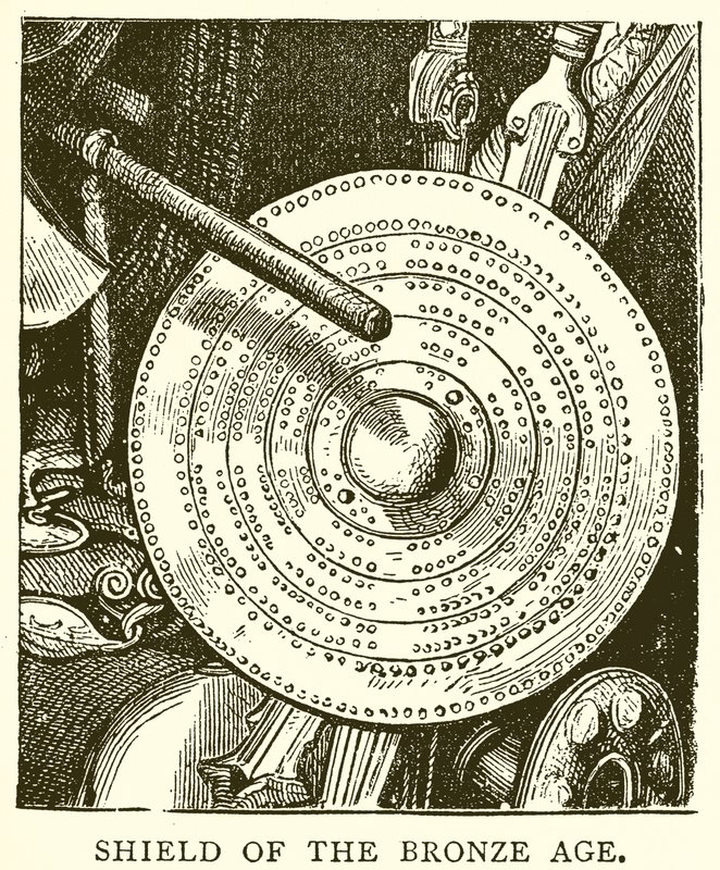 Schild uit de Bronstijd (gravure) door English School