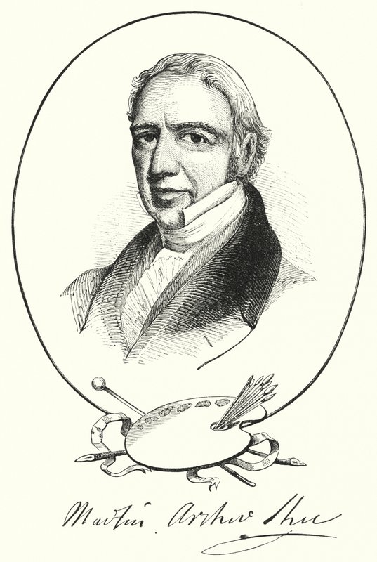 Sir Martin Archer Shee (gravure) door English School
