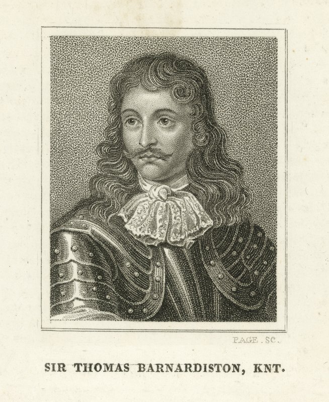 Sir Thomas Barnadiston (gravure) door English School