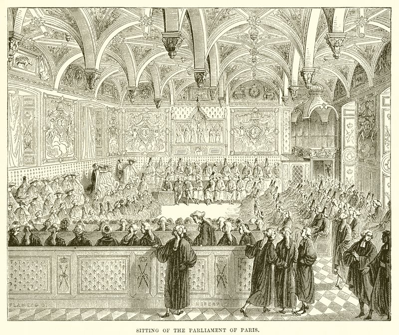 Zitting van het parlement van Parijs door English School