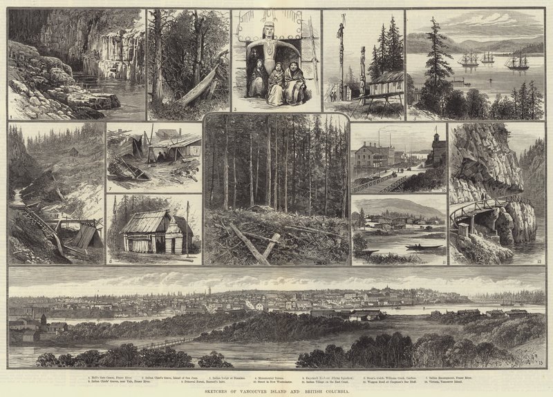 Schetsen van Vancouver Island en British Columbia door English School
