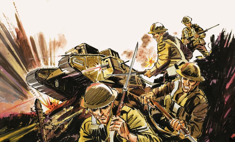 Soldaten en tank door English School