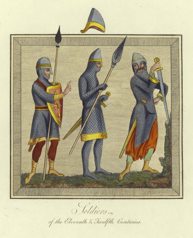 Soldaten van de 11e en 12e eeuw door English School