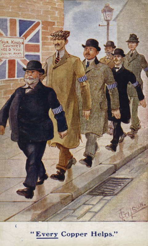 Speciale agenten in WW1 propagandakaart door English School