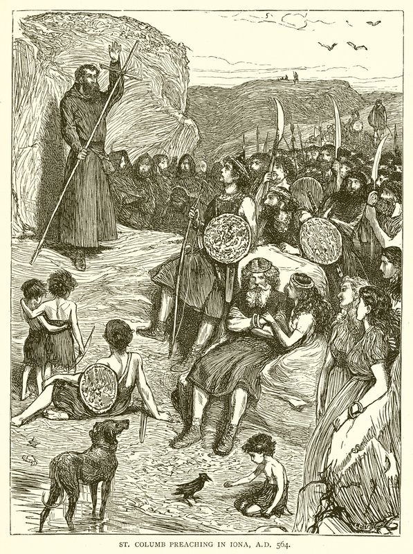 St. Columb Predikend in Iona, A.D. 564 door English School