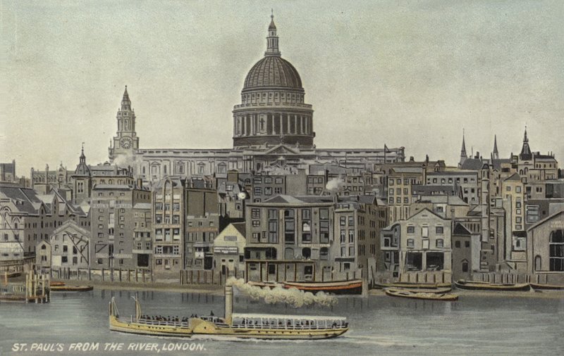 St. Pauls vanaf de rivier, Londen door English School
