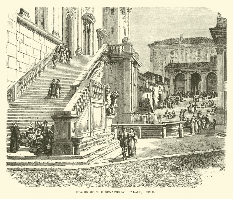 Trappen van het Senatoriaal Paleis, Rome door English School