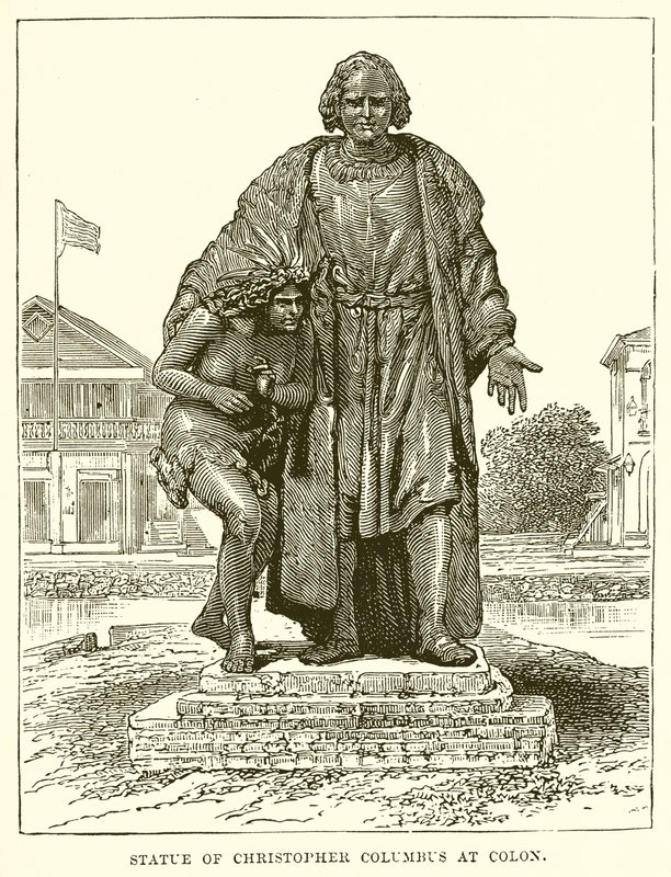 Standbeeld van Christoffel Columbus in Colon door English School