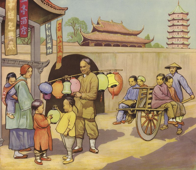 Straat in China door English School