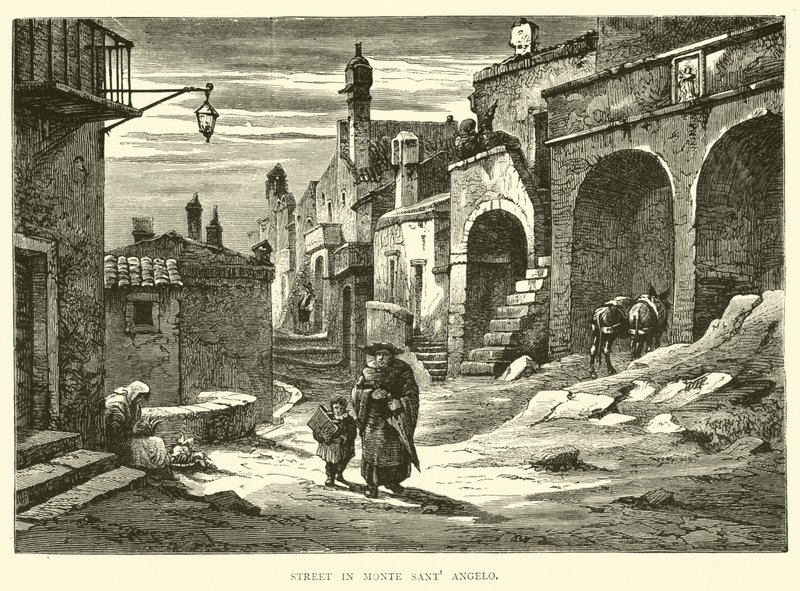 Straat in Monte Sant Angelo door English School