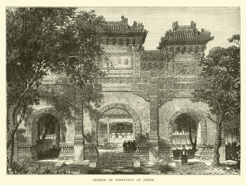 Tempel van Confucius in Peking door English School