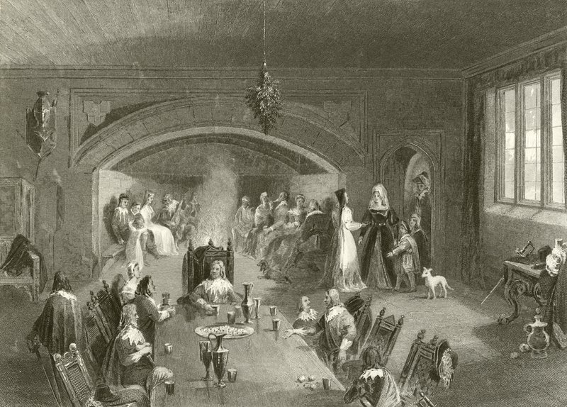 De hal van de baron met Kerstmis door English School