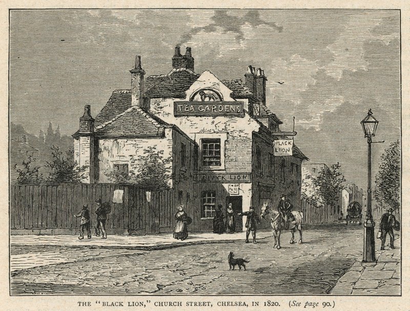 Het Black Lion café in Chelsea door English School