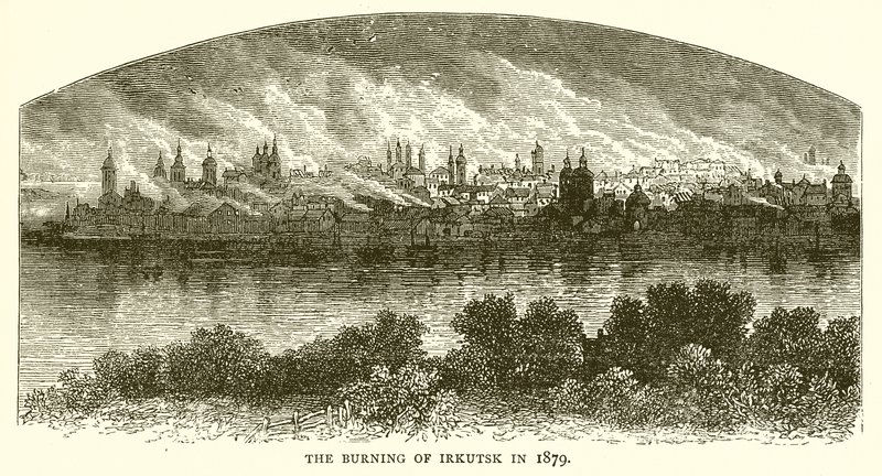 De brand van Irkoetsk in 1879 door English School