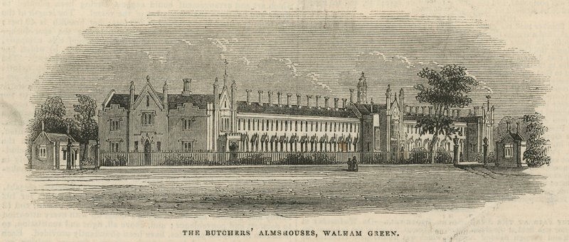 De Butchers Alms Houses in Walham Green door English School