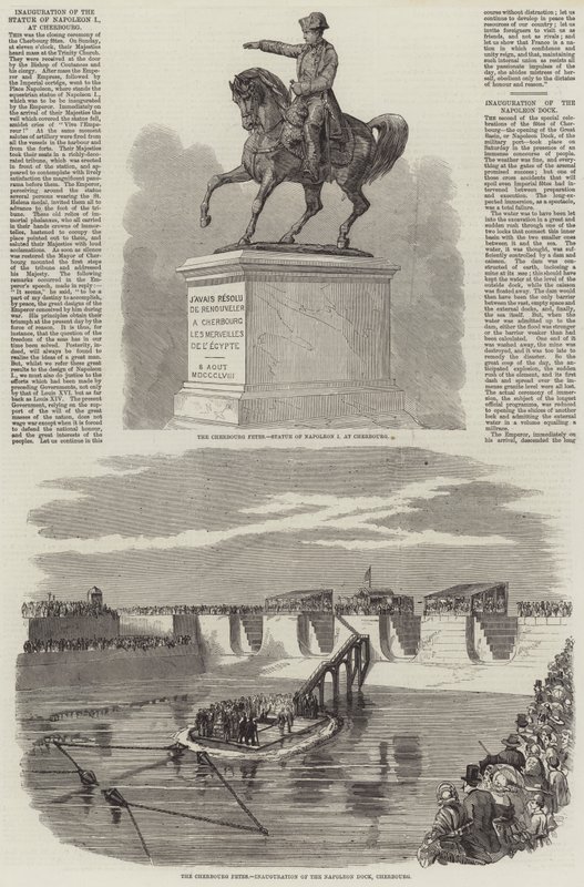 De Cherbourg Feesten (gravure) door English School