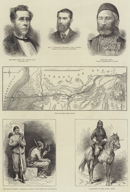 De Crisis in Egypte (gravure) door English School