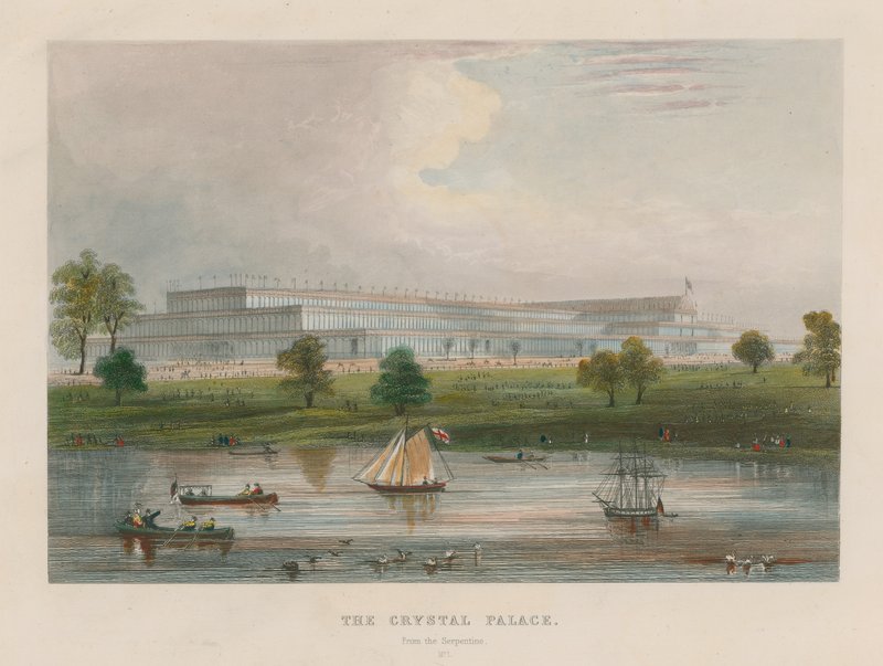 Het Crystal Palace vanaf de Serpentine door English School