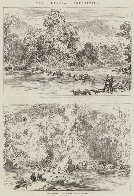 De Duffla-expeditie (gravure) door English School