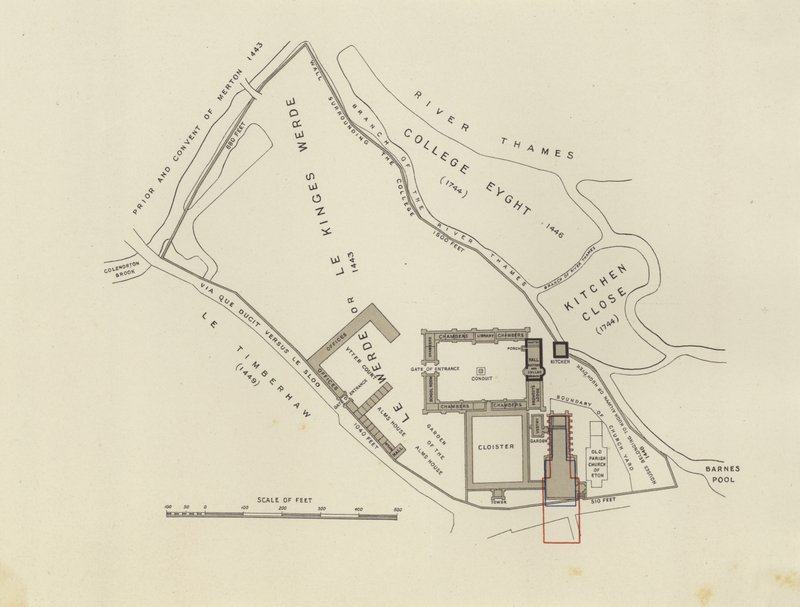 Het ontwerp van de oprichters (gravure) door English School