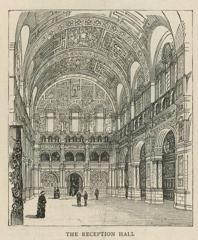 Het Imperial Institute: De ontvangsthal door English School