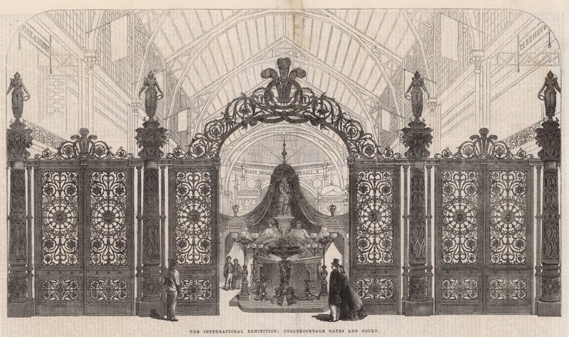 De Internationale Tentoonstelling; Coalbrookdale Poorten en Hof door English School