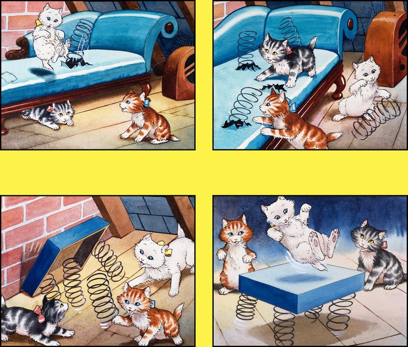 De trampoline van het kitten door English School
