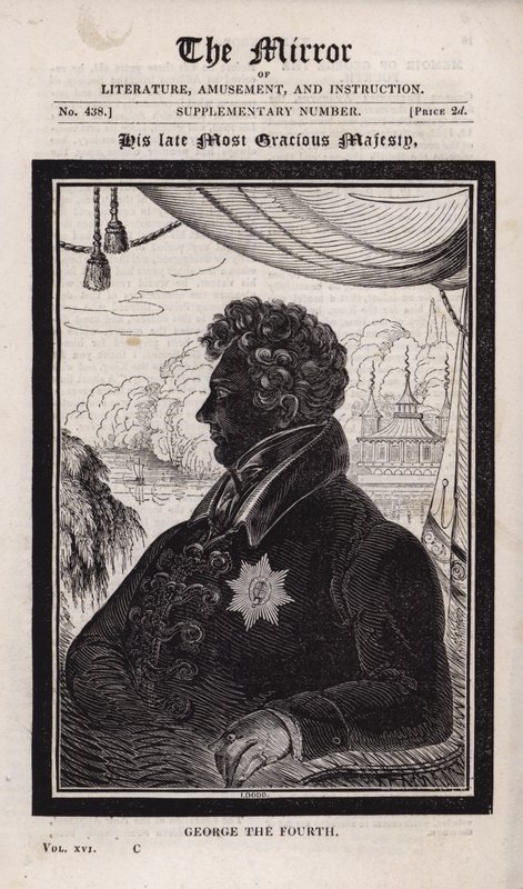 De overleden koning George IV door English School