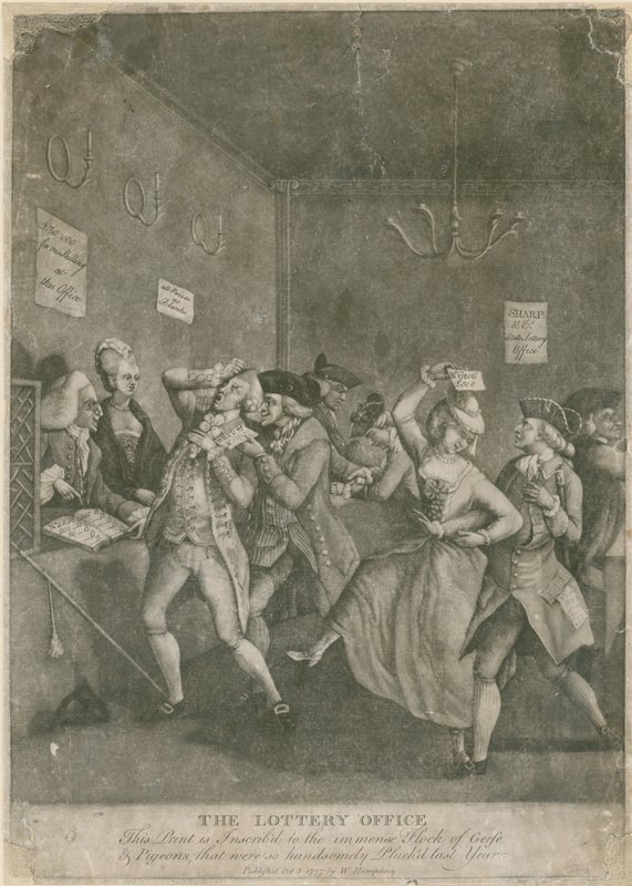 Het Loterijkantoor. 1777 door English School